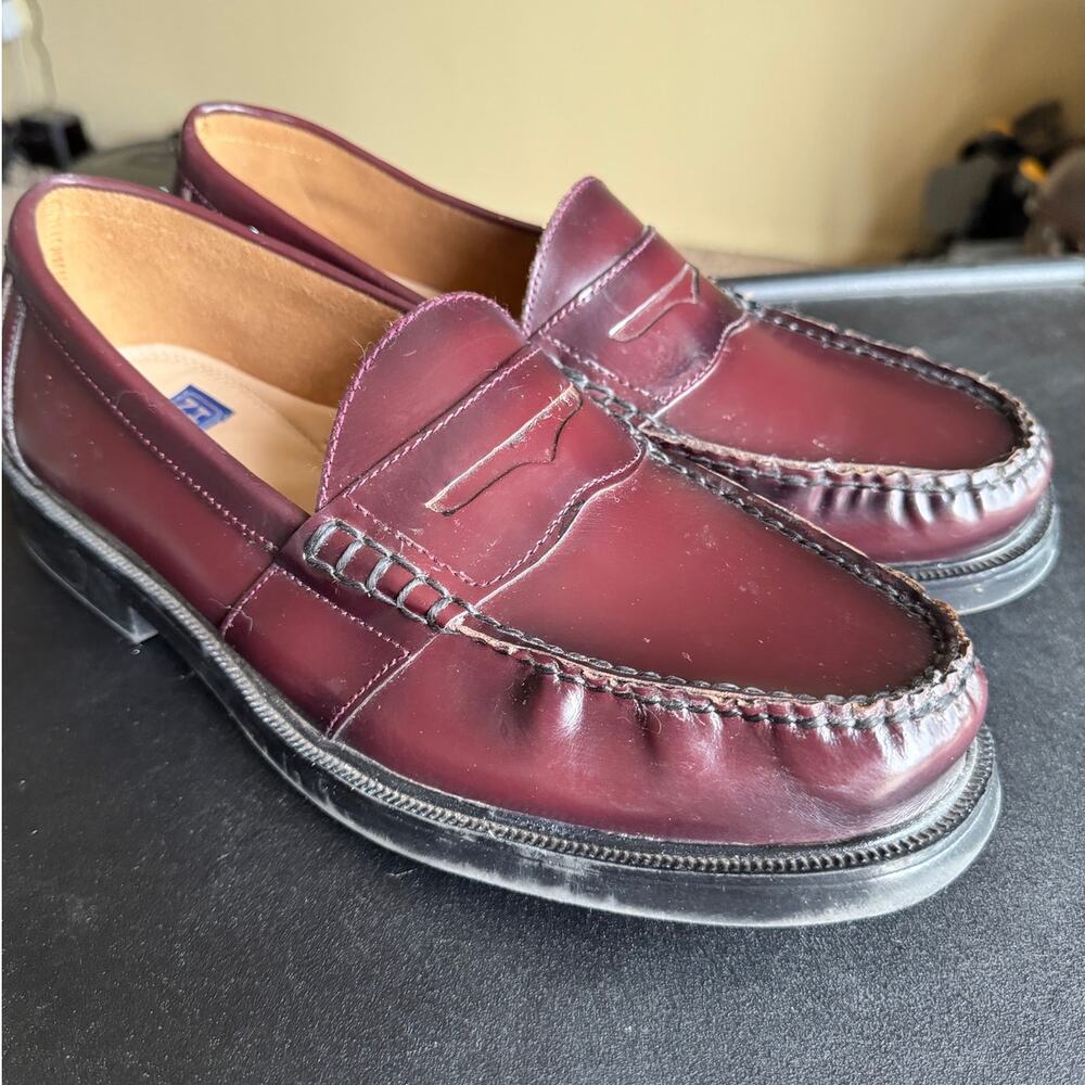 Nunn Bush Lincoln Penny Loafers Men’s Size 12 Burgundy Leather Moc Dress Shoes